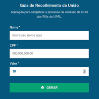 App para facilitar a geração de GRU do Restaurante Universitário