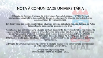 Aviso à Comunidade Acadêmica