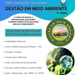 Estão abertas as inscrições para especialização em Meio Ambiente da Ufal,em Penedo.