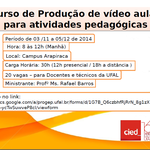 Estão abertas as inscrições para o  Curso de Vídeo Aula