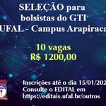 GTI Arapiraca abre seleção para 10 bolsistas